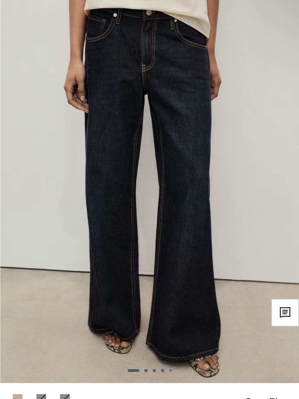 Mango Wide-Leg Jeans in Dark Indigo
